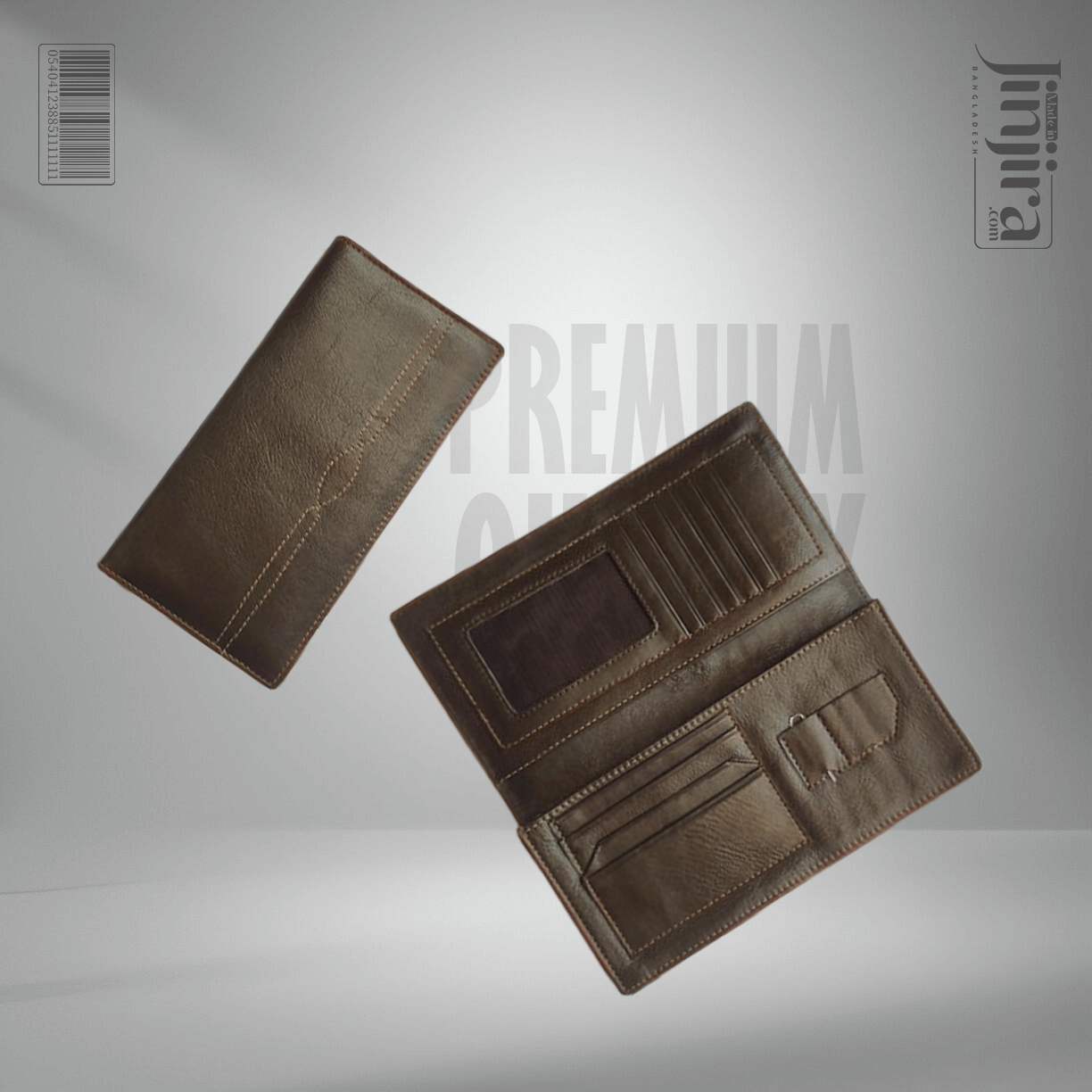 P0214 PURIOUS Genuine Leather Multifunctional Slim  Long Wallet - Premium