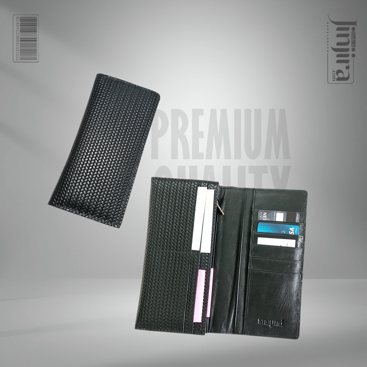 P0215 PURIOUS Genuine Leather Multifactional  Pattern Long Wallet - Premium
