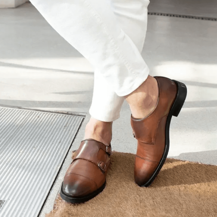 Genuine Leather Classic Double Monk Strap