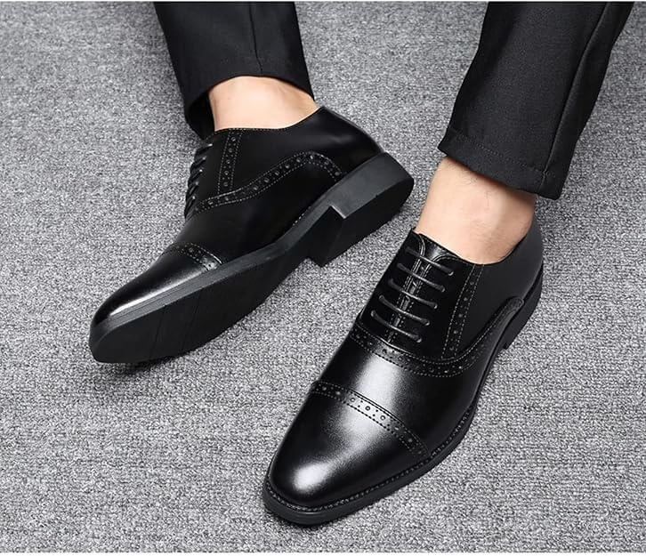 Men's Black Leather Oxford Shoes For Men's, Casual Business Leather Shoes, Men's Large Size Shoes, Formal Shoes.